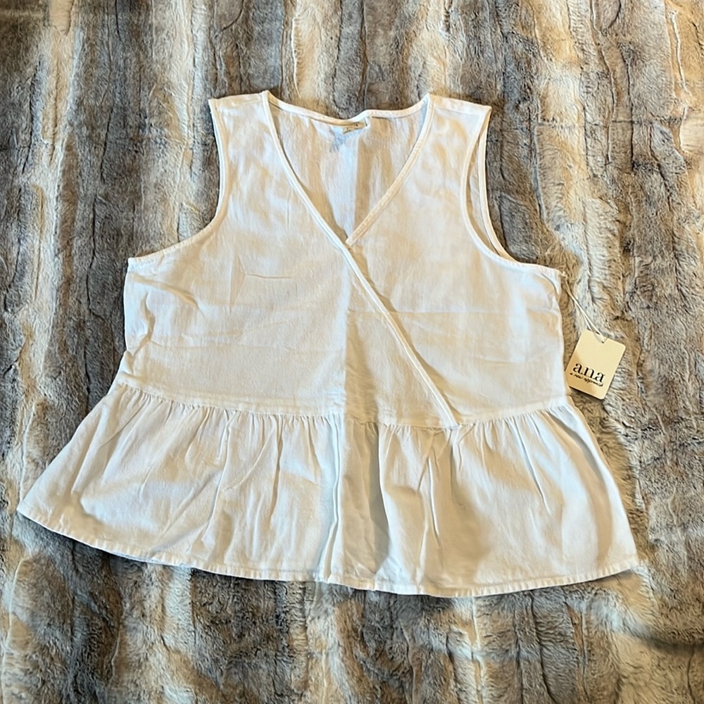 Faux Wrap, V neck Blouse.